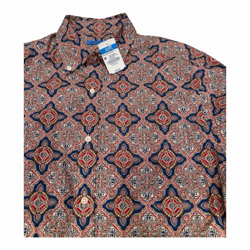 J. McLaughlin Men's Collis Woven Mini Paisley Tile Button-Up Shirt M NWT